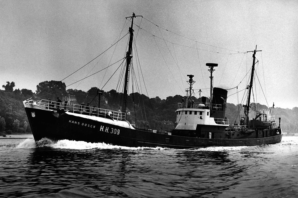 Der Dieselantrieb setzt sich nur langsam durch: Der Trawler „Hans Gosch“ wird 1953 noch mit Dampfmaschine gebaut