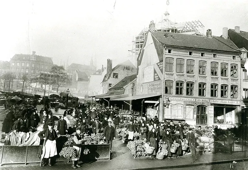 Gemüsemarkt am Fischmarkt um 1900 - Elbmeile Hamburg