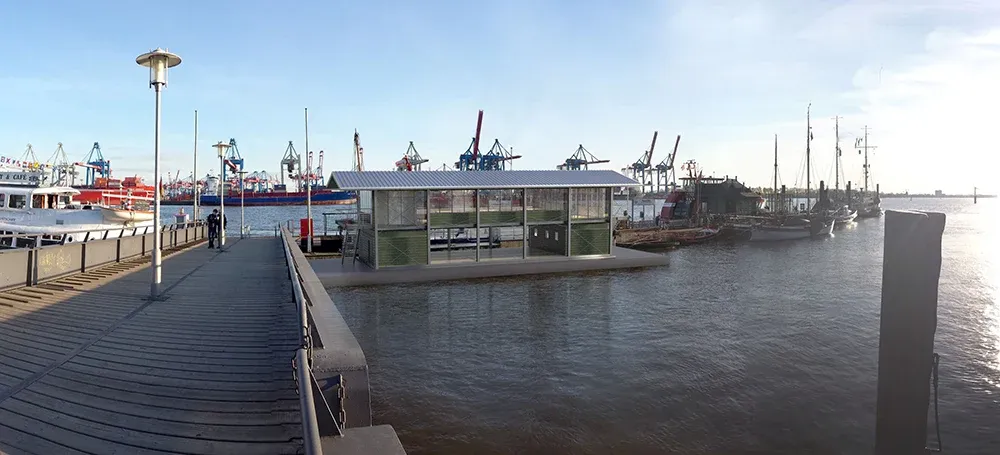 Neubau Besucher- und Informationszentrum 2 elbmeile Hamburg - 2023 Besucher und Informationszentrum am Museumshafen Hamburg